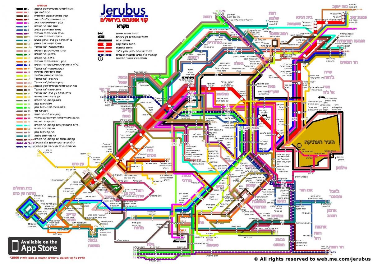 bus kaart Jeruzalem
