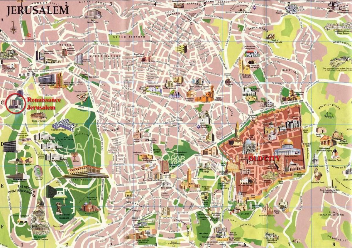 plattegrond van Jeruzalem
