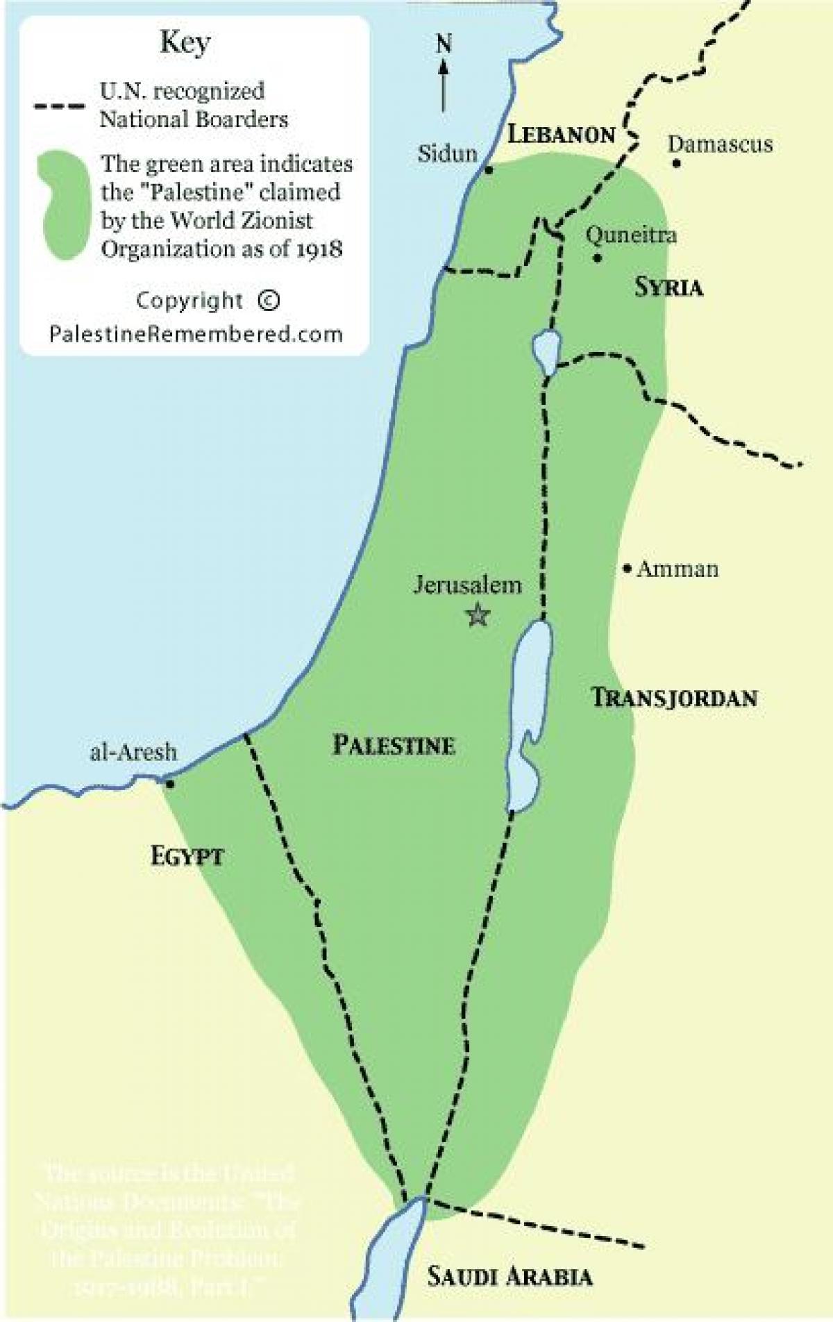 kaart van de zionistische