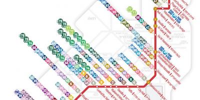 Light rail in Jeruzalem kaart