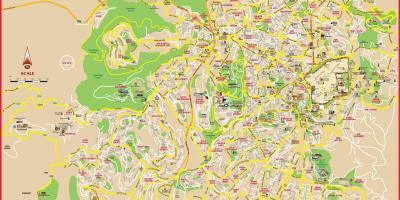 De kaart van Jeruzalem