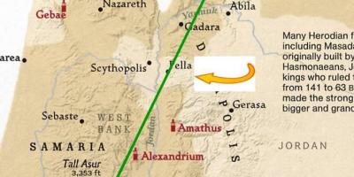 Kaart van Jeruzalem naar damascus