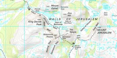 Muren van Jeruzalem national park kaart